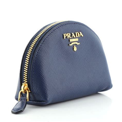 prada coin purse blue|Prada saffiano coin purse.